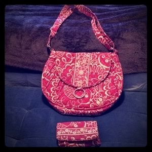 Vera Bradley shoulder bag with matching wallet